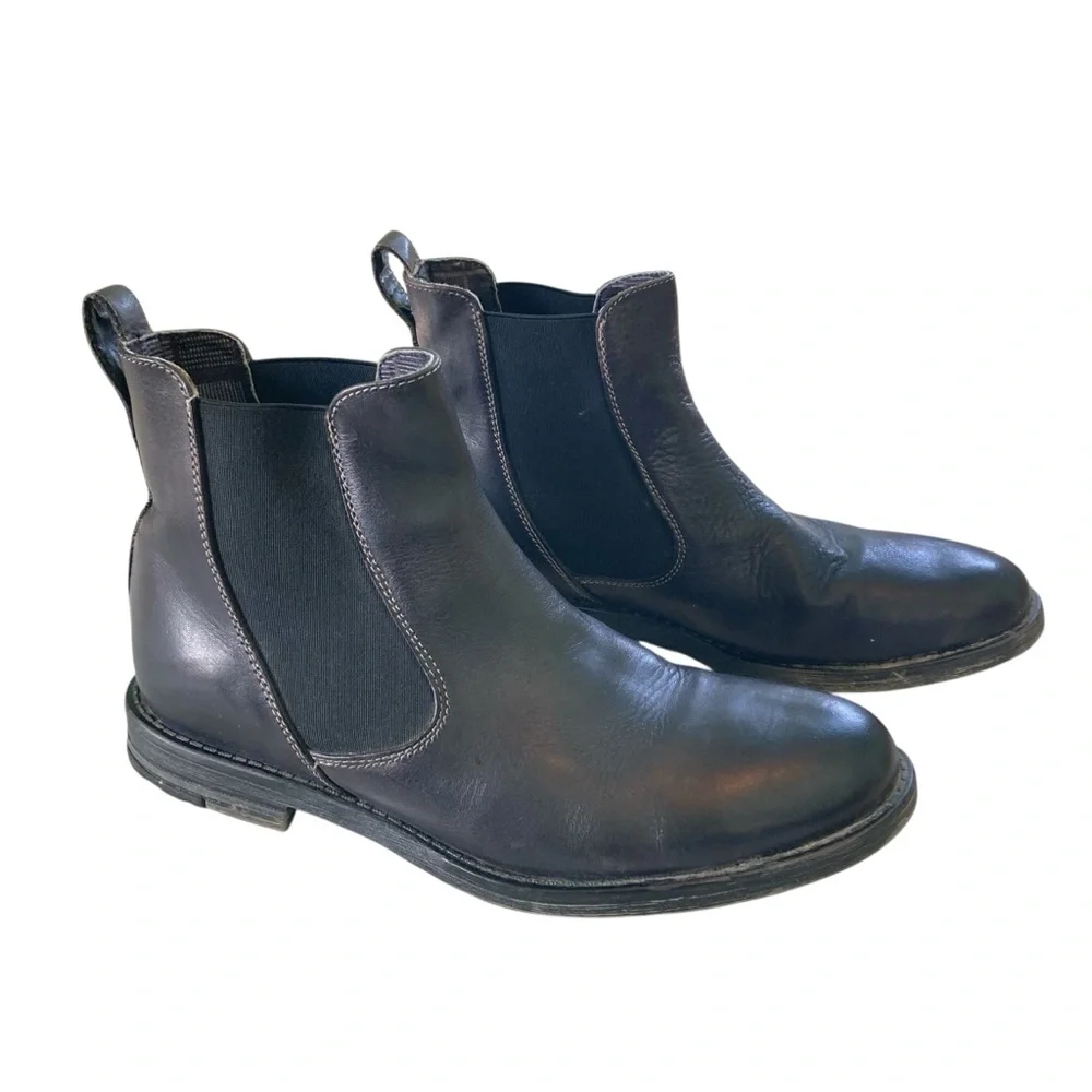 Bed Stu Men's‎ Black Chelsea Boots Pull On Ankle Leather Round Toe (Size 10)